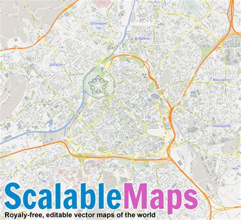 Lille, toute l'information en continu. ScalableMaps: Vector map of Lille (center) (gmap city map ...