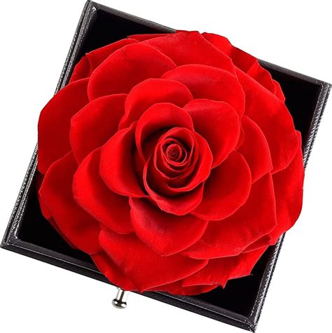 Valentines Day Ts Preserved Real Rose Drawer With Love Necklace