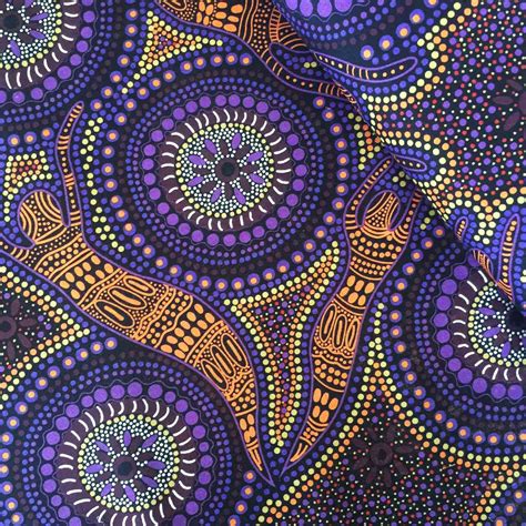 Aboriginal Art Fabric 10 Pieces 25 Strips Jelly Roll Pack Purple