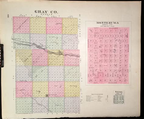 Map Gray County Kansas Stowe And Montezuma Of Gray Co Backed