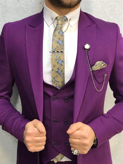 Buy Purple Slim Fit Suit By Bespokedailyshop Worldwide Shipping