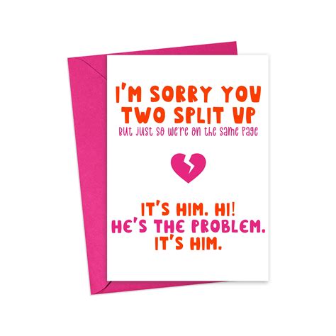 Funny Breakup Card Funny Divorce Cards Breakup Care Package Etsy