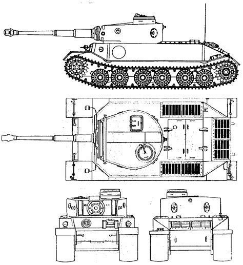 Tiger Tank Technical Drawings