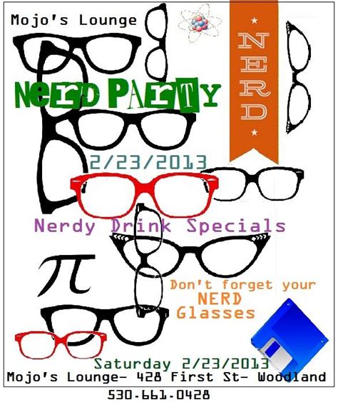 Mojos Nerd Party Saturday Feb 23 Dont Forget Your Nerd Glasses