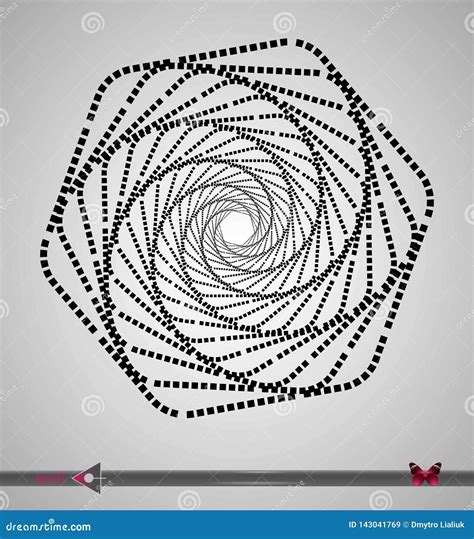 Concentric Segments Of Circles Hex Rotation Design Element On White