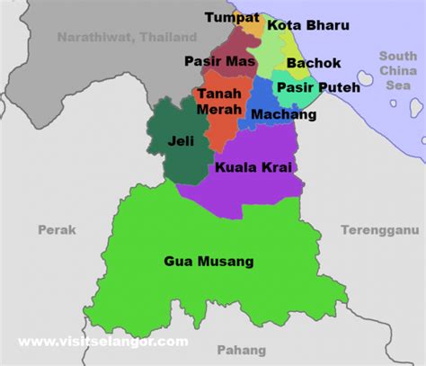 Map Of Kelantan State Visit Selangor