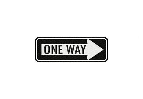 One Way Sign Machine Embroidery Design