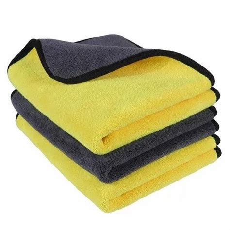Yellow Microfiber Cloth 800gsm For Car Cleaning Size 40x40 Id