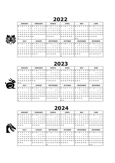 Mini Calendar 2022 Printable A5 Includes 2022 2023 2024 Etsy 日本