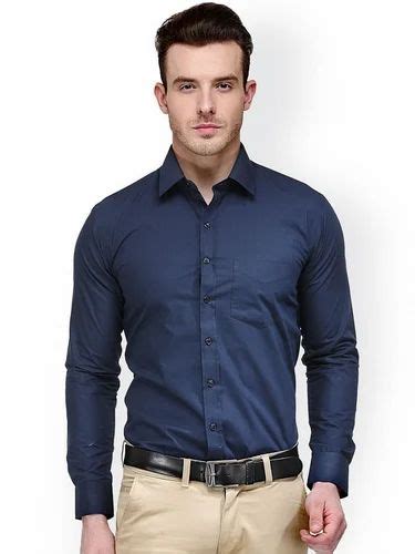 Blue Plain Mens Dark Formal Shirt At Rs 450 In Panipat Id 18273019373