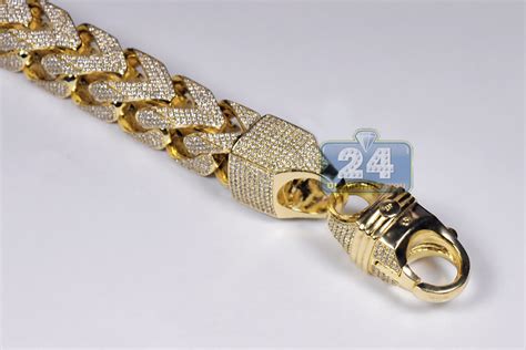Mens Diamond Franco Bracelet 10k Yellow Gold 4311 Ct 410