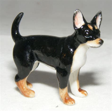 Klima Miniature Porcelain Animal Figures Trio Of Mini Black Chihuahuas X864