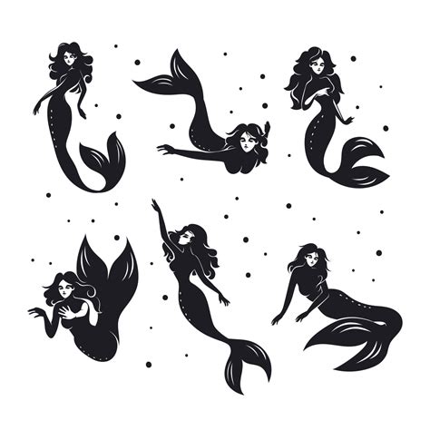 Mermaid Silhouette Character 3107739 Vector Art At Vecteezy