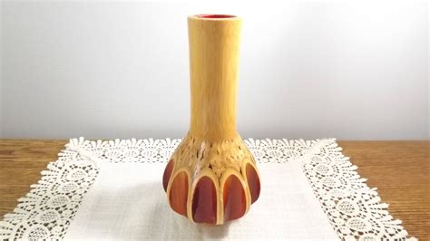 Vintage Ooak Bamboo Marquetry Wood Hand Turned Bud Vase Hand Etsy