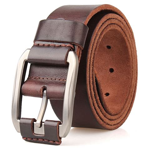 Designer Belt Men Luxury 100 Real Full Grain Thick Cowhide Genuine Leather Vintage 3 8cm Sport