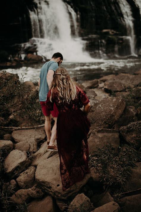 Nashville Waterfall Engagement Session Abigail Bridges Photography