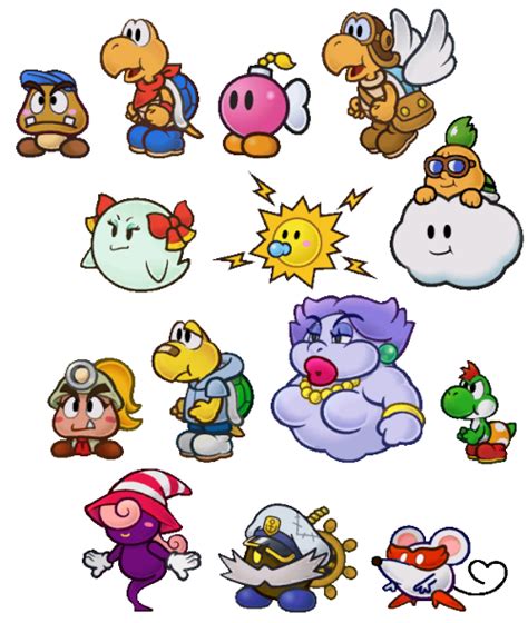 Supper Mario Broth The Models Of The Partners From Paper Mario And