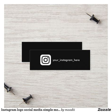 Instagram Logo Social Media Simple Modern Black Calling Card Zazzle