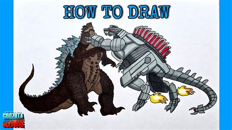 How To Draw Godzilla Vs Mechagodzilla Step By Step Godzilla Vs Kong