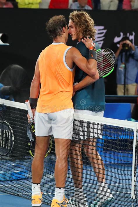 Rafa nadal versus stefanos tsitsipas. Grand Slam Champion Rafael Nadal Of Spain L And Stefanos Tsitsipas Of Greece After Semifinal ...