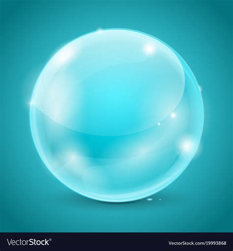 Blue Glass Ball Shiny 3d Sphere Royalty Free Vector Image