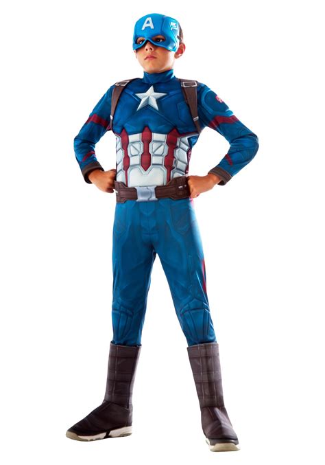 Captain America Boys Deluxe Costume For Kids