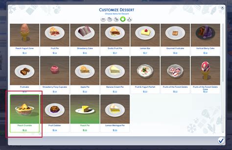 Mod The Sims Peach Crumble Custom Food Update 10th Nov 2017