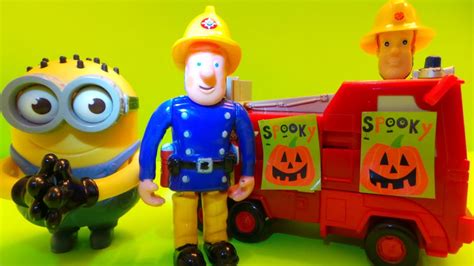 Fireman Sam And Minion Dave Get Fire Engine Jupiter Ready For A Halloween