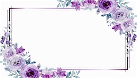 Premium Vector Watercolor Purple Rose Flower Frame