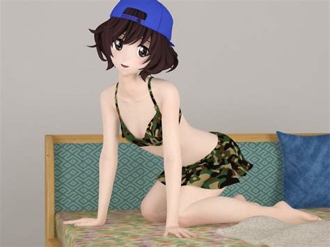Yukari Akiyama Anime Girl Pose 02 3d Model Cgtrader