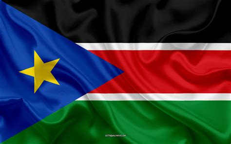 download imagens bandeira do sudão do sul 4k textura de seda bandeira do sudão do sul símbolo