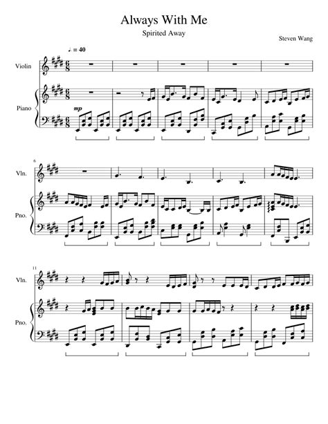 sheet   piano violin solo musescorecom