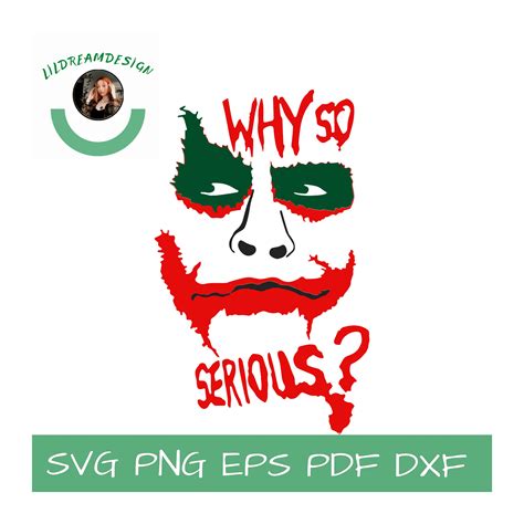 Why So Serious Svg Digital Clipart Png Eps Pdf Dxf Etsy