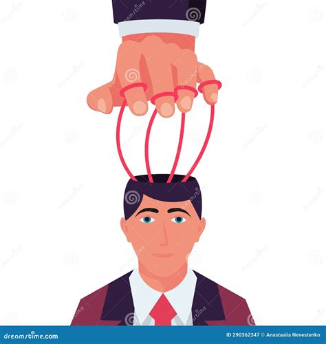Manipulation Concept Worker On Ropes Stock Vector Illustration Of