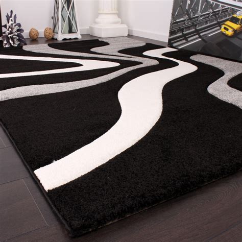 Wählen sie die beste farbe aus. Designer Teppich Schwarz Grau | Teppich.de