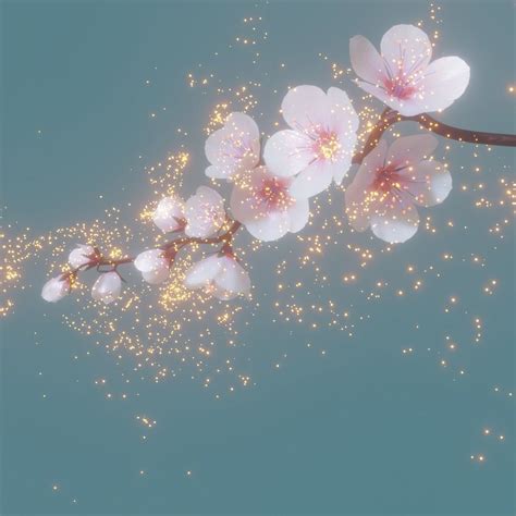Cherry Blossom Branch Animation 3d Model Cherry Blossom Branch