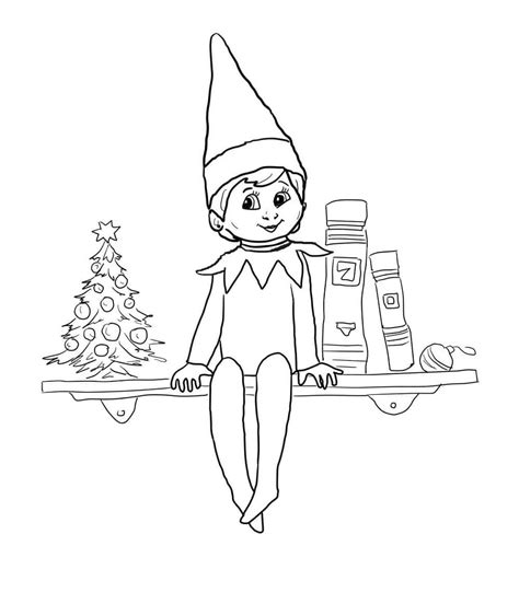 Christmas Elf On The Shelf Coloring Page Download Print Or Color
