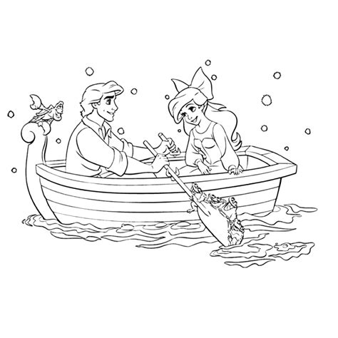Een mooie Ariel de kleine zeemeermin kleurplaat printen → Leuk voor kids