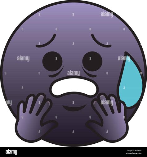 scared emoticon face character icon stock vector image and art alamy