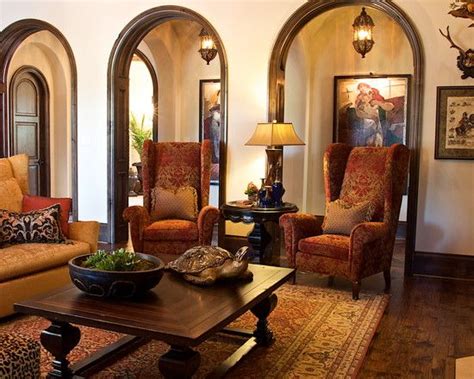 Check out more house plans inspired by european architecture. Beautiful Spanish Colonial Home Design: Cozy Family Room ...