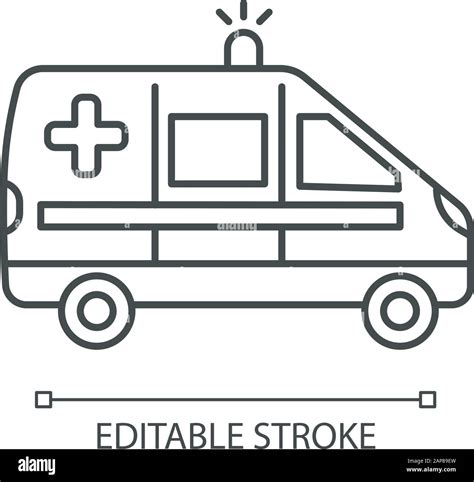 Emergency Medical Care Linear Icon Ambulance First Aid Accident