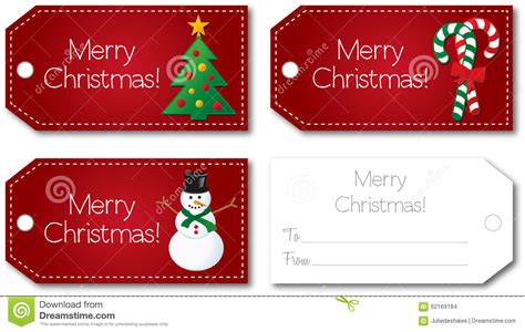 Illustrated Christmas Gift Tags Stock Vector Illustration Of
