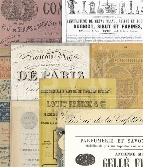 Vintage Papers Digital Vintage French Ephemera 18 Pages Etsy