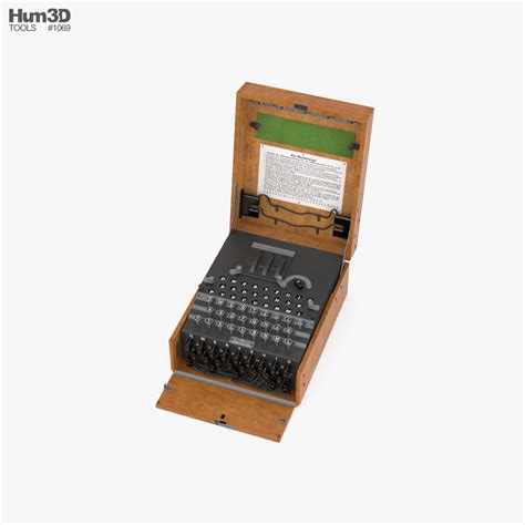 Enigma Cipher Machine 3d Model Download Electronics On
