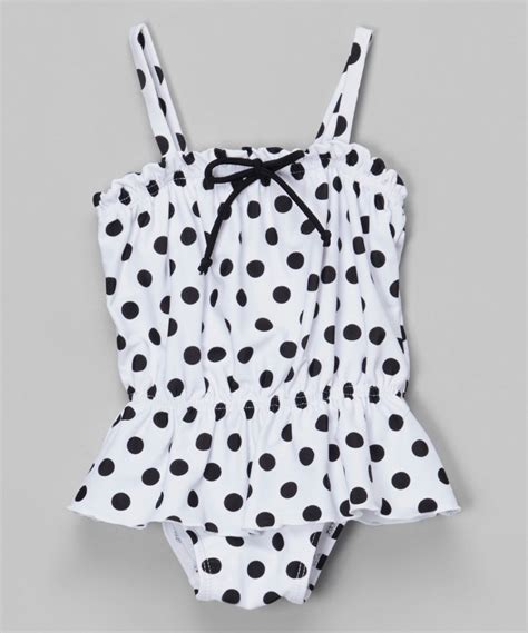 Envya Swimwear Black And White Polka Dot One Piece Infant And Toddler