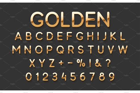 Golden Font Decorative Illustrations Creative Market
