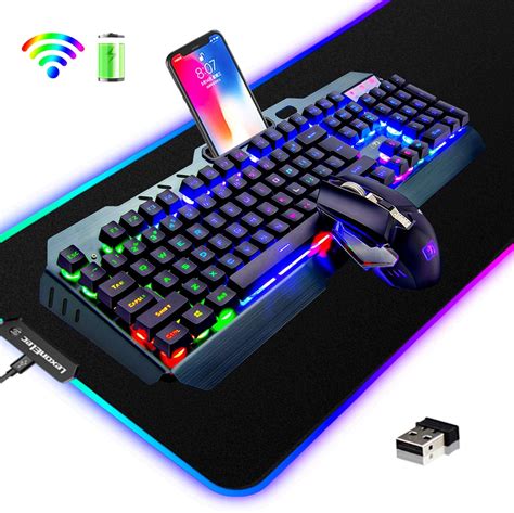 Wireless Gaming Keyboard And Mouse Combo3 In 1 Rainbow