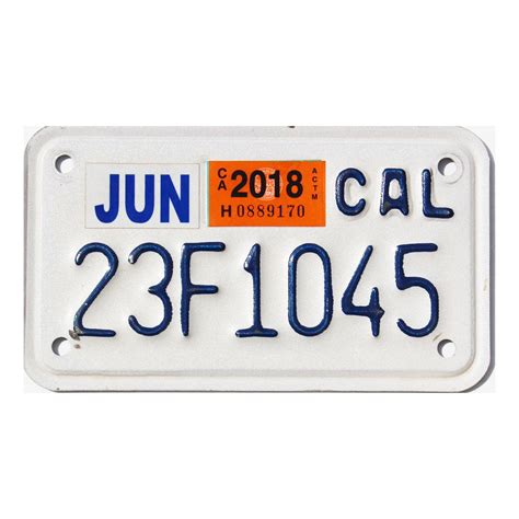 2018 California Motorcycle 23f1045 Cal Cycle Plates