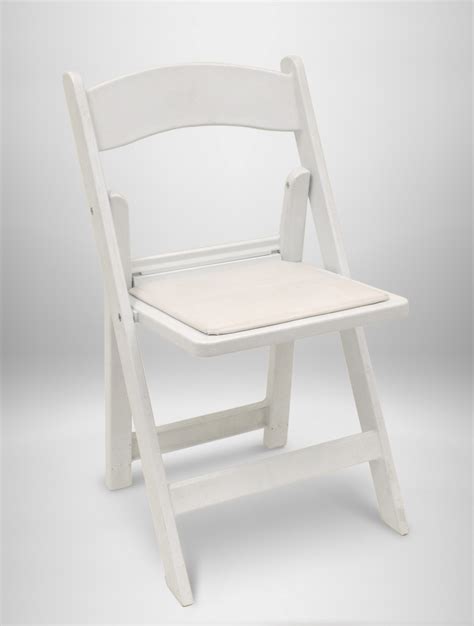 Capacity white resin folding chair with white vinyl padded seat. White Resin Folding Chair - West Coast Event Productions, Inc.