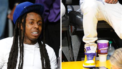 Lil Wayne Wears Air Jordan Retro 1 Mid Lakers Sole Collector